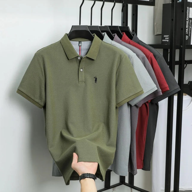 Men's Luxury Cotton Polo Shirt - Breathable Casual Summer Wear