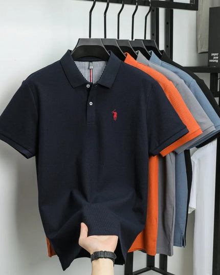 Men's Luxury Cotton Polo Shirt - Breathable Casual Summer Wear