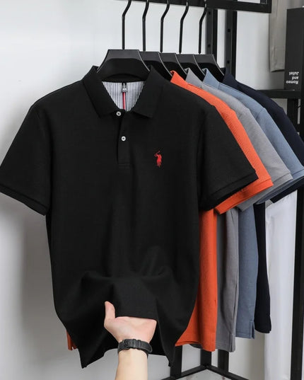 Men's Luxury Cotton Polo Shirt - Breathable Casual Summer Wear