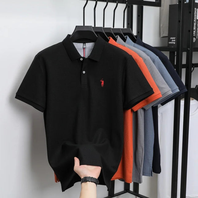 Men's Luxury Cotton Polo Shirt - Breathable Casual Summer Wear