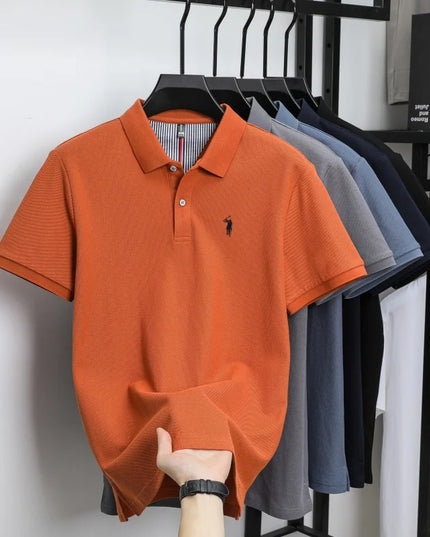 Men's Luxury Cotton Polo Shirt - Breathable Casual Summer Wear