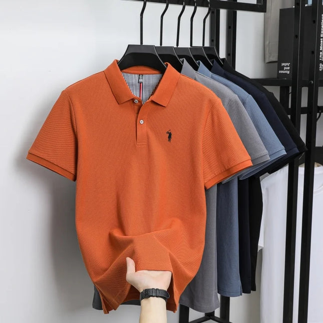 Men's Luxury Cotton Polo Shirt - Breathable Casual Summer Wear
