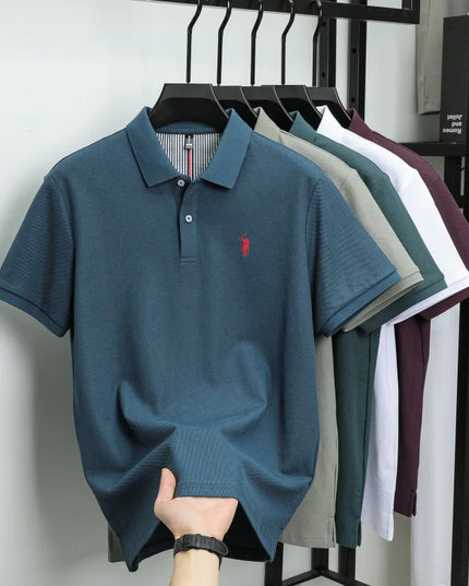 Men's Luxury Cotton Polo Shirt - Breathable Casual Summer Wear