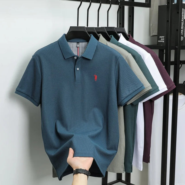 Men's Luxury Cotton Polo Shirt - Breathable Casual Summer Wear
