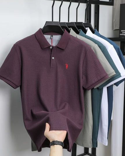 Men's Luxury Cotton Polo Shirt - Breathable Casual Summer Wear