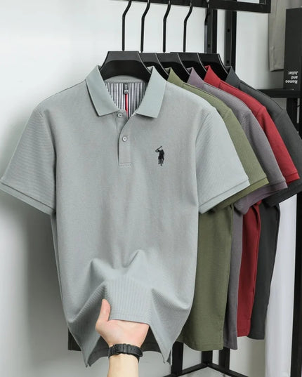 Men's Luxury Cotton Polo Shirt - Breathable Casual Summer Wear