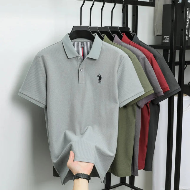 Men's Luxury Cotton Polo Shirt - Breathable Casual Summer Wear