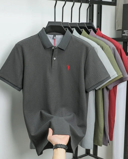 Men's Luxury Cotton Polo Shirt - Breathable Casual Summer Wear