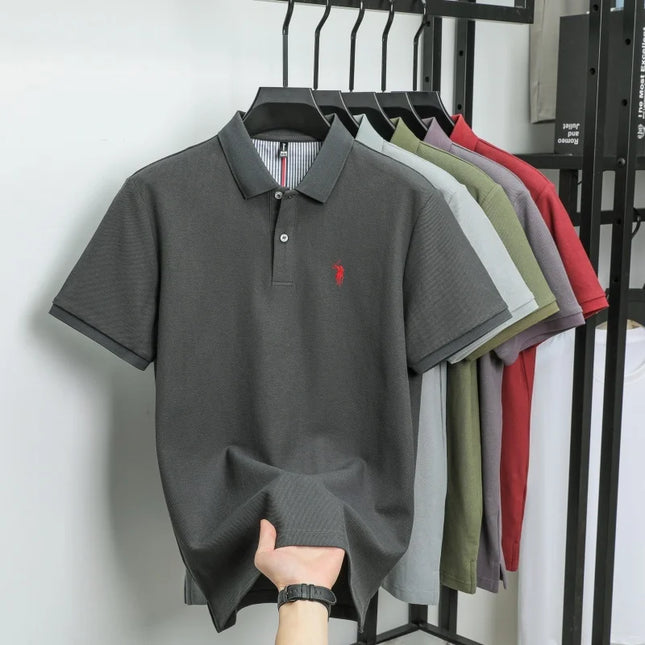 Men's Luxury Cotton Polo Shirt - Breathable Casual Summer Wear