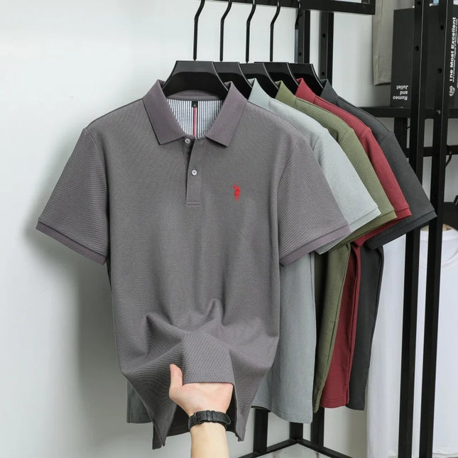 Men's Luxury Cotton Polo Shirt - Breathable Casual Summer Wear