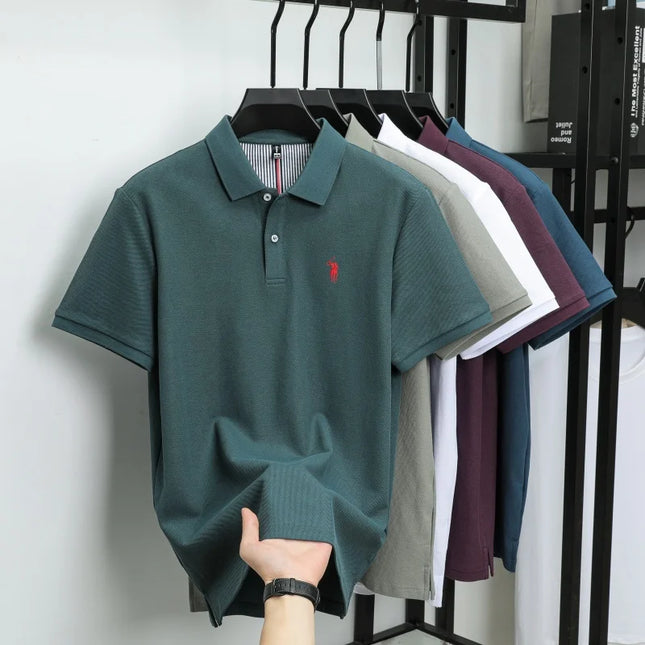 Men's Luxury Cotton Polo Shirt - Breathable Casual Summer Wear