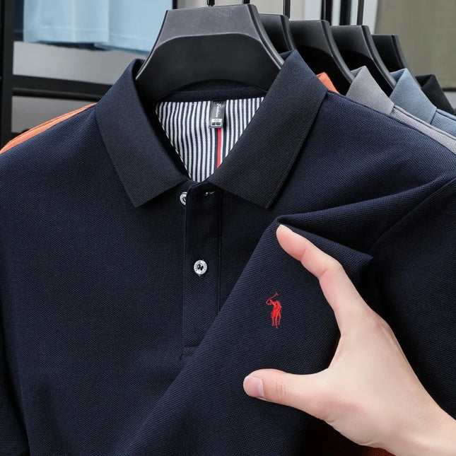 Men's Luxury Cotton Polo Shirt - Breathable Casual Summer Wear