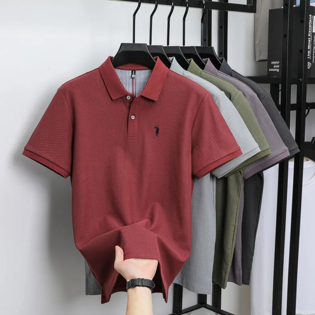Men's Luxury Cotton Polo Shirt - Breathable Casual Summer Wear