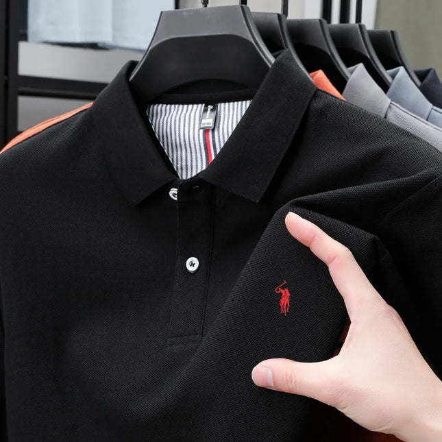 Men's Luxury Cotton Polo Shirt - Breathable Casual Summer Wear