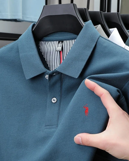 Men's Luxury Cotton Polo Shirt - Breathable Casual Summer Wear