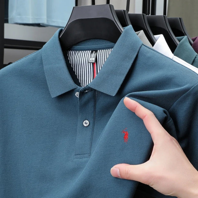 Men's Luxury Cotton Polo Shirt - Breathable Casual Summer Wear