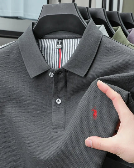 Men's Luxury Cotton Polo Shirt - Breathable Casual Summer Wear