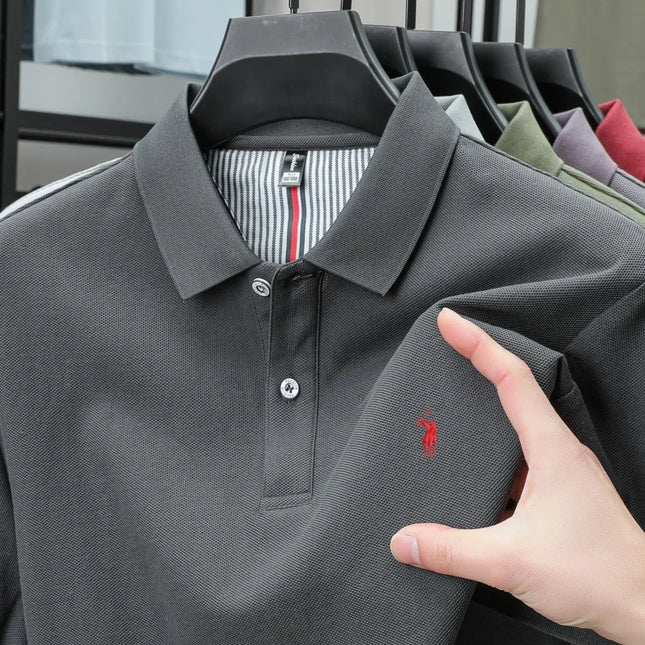 Men's Luxury Cotton Polo Shirt - Breathable Casual Summer Wear