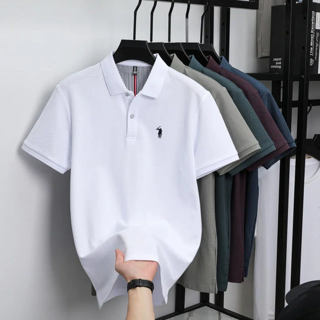 Men's Luxury Cotton Polo Shirt - Breathable Casual Summer Wear