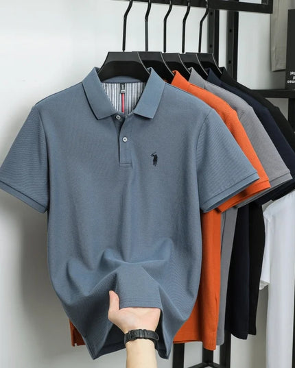 Men's Luxury Cotton Polo Shirt - Breathable Casual Summer Wear