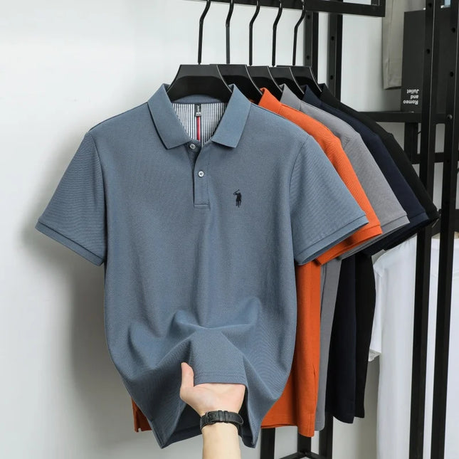 Men's Luxury Cotton Polo Shirt - Breathable Casual Summer Wear