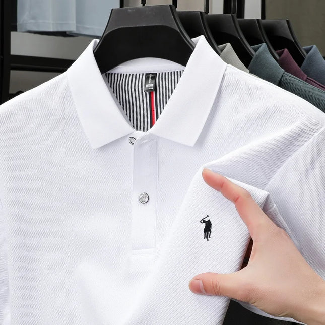 Men's Luxury Cotton Polo Shirt - Breathable Casual Summer Wear