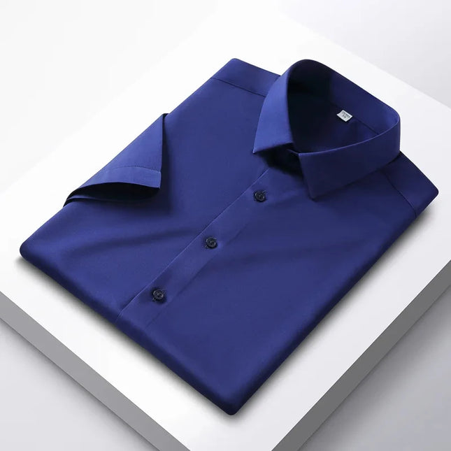 Men's Non-Iron Anti-Wrinkle Short Sleeve Shirt - Casual Business Style