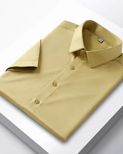 Men's Non-Iron Anti-Wrinkle Short Sleeve Shirt - Casual Business Style