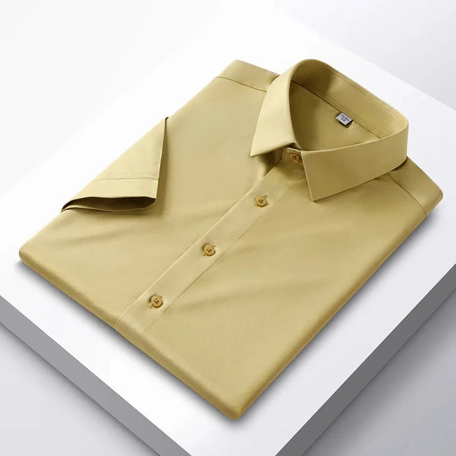 Men's Non-Iron Anti-Wrinkle Short Sleeve Shirt - Casual Business Style