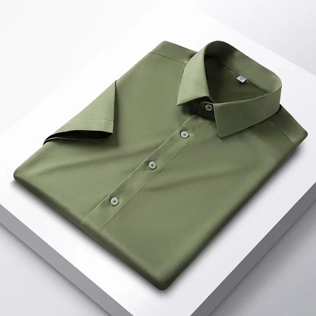 Men's Non-Iron Anti-Wrinkle Short Sleeve Shirt - Casual Business Style