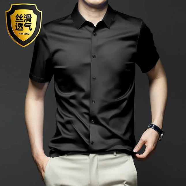 Men's Non-Iron Anti-Wrinkle Short Sleeve Shirt - Casual Business Style