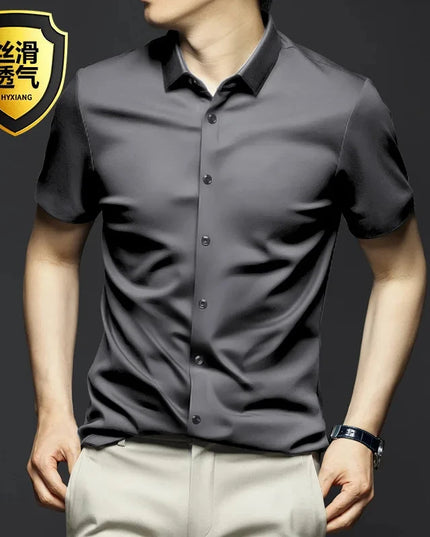 Men's Non-Iron Anti-Wrinkle Short Sleeve Shirt - Casual Business Style