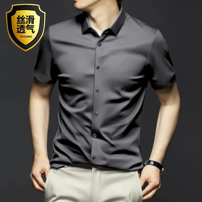 Men's Non-Iron Anti-Wrinkle Short Sleeve Shirt - Casual Business Style