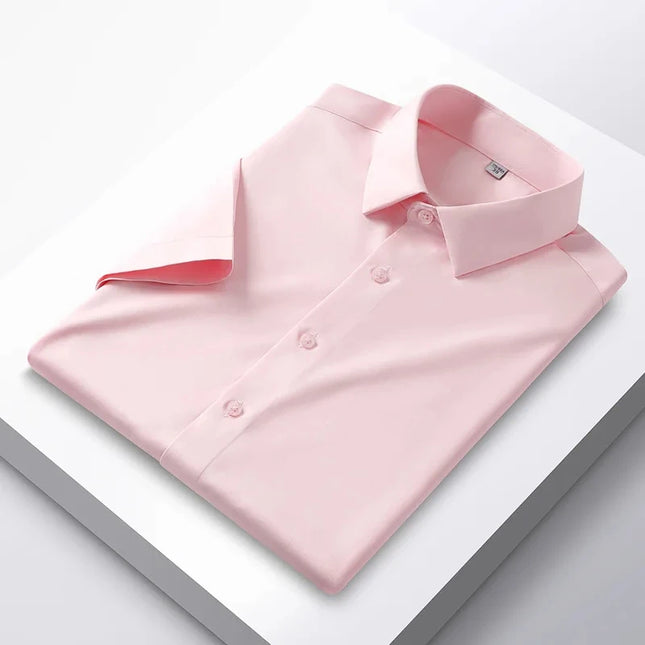 Men's Non-Iron Anti-Wrinkle Short Sleeve Shirt - Casual Business Style
