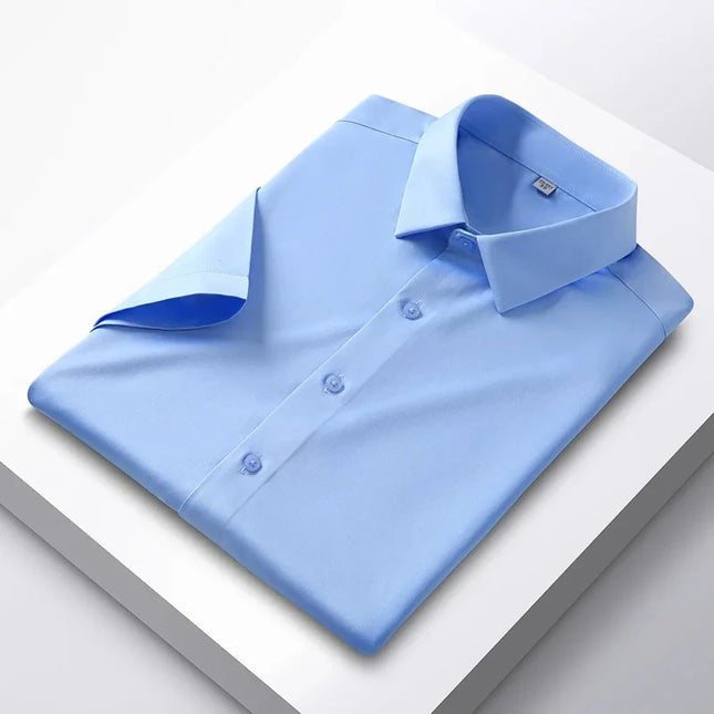 Men's Non-Iron Anti-Wrinkle Short Sleeve Shirt - Casual Business Style