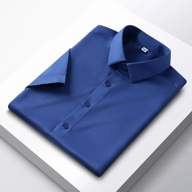 Men's Non-Iron Anti-Wrinkle Short Sleeve Shirt - Casual Business Style