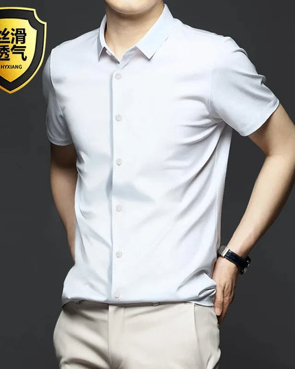 Men's Non-Iron Anti-Wrinkle Short Sleeve Shirt - Casual Business Style