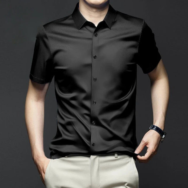 Men's Non-Iron Anti-Wrinkle Short Sleeve Shirt - Casual Business Style