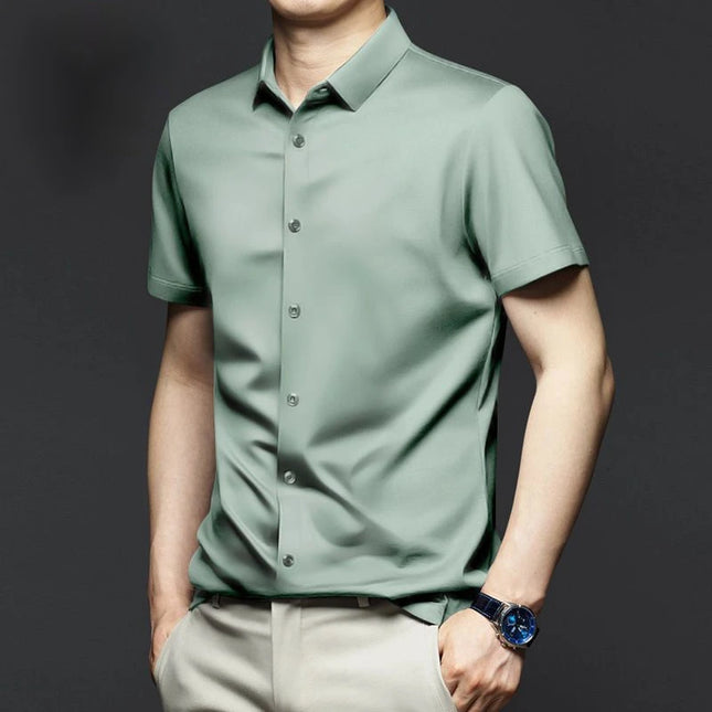 Men's Non-Iron Anti-Wrinkle Short Sleeve Shirt - Casual Business Style