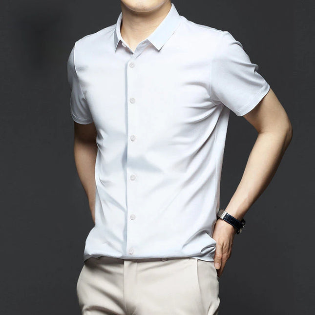 Men's Non-Iron Anti-Wrinkle Short Sleeve Shirt - Casual Business Style
