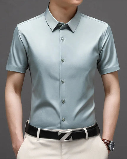 Men's Non-Iron Anti-Wrinkle Short Sleeve Shirt - Casual Business Style