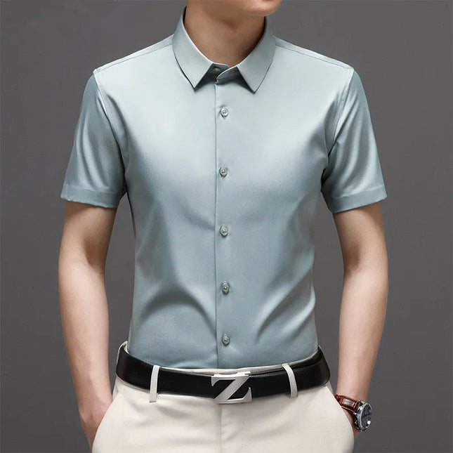 Men's Non-Iron Anti-Wrinkle Short Sleeve Shirt - Casual Business Style