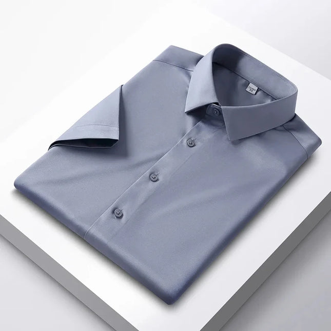 Men's Non-Iron Anti-Wrinkle Short Sleeve Shirt - Casual Business Style