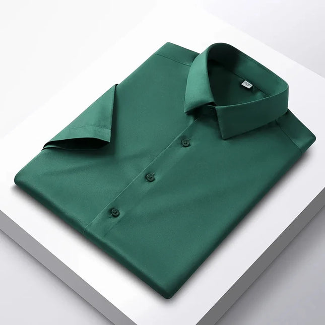 Men's Non-Iron Anti-Wrinkle Short Sleeve Shirt - Casual Business Style
