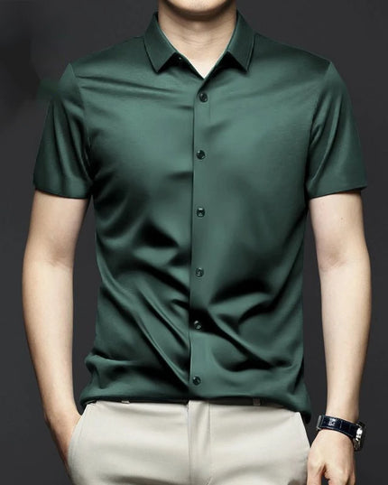 Men's Non-Iron Anti-Wrinkle Short Sleeve Shirt - Casual Business Style