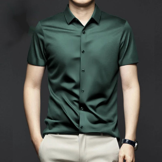Men's Non-Iron Anti-Wrinkle Short Sleeve Shirt - Casual Business Style
