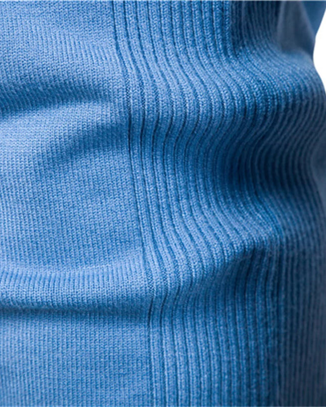 Men's O-neck Pullover Sweater - Warm Solid Color Knit