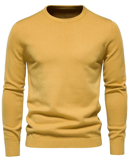 Men's O-neck Pullover Sweater - Warm Solid Color Knit