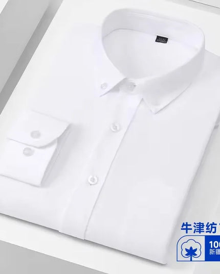 Men's Oxford Shirt S-5XL - 100% Cotton Long Sleeve Dress Shirt