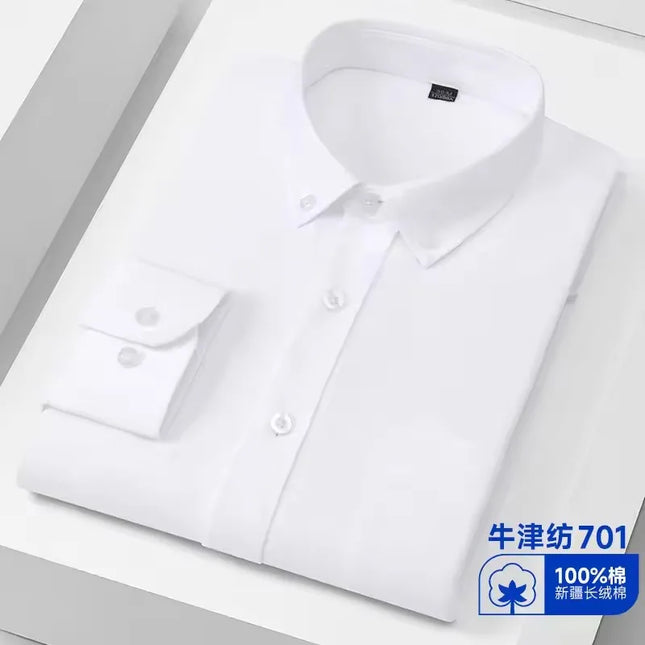 Men's Oxford Shirt S-5XL - 100% Cotton Long Sleeve Dress Shirt